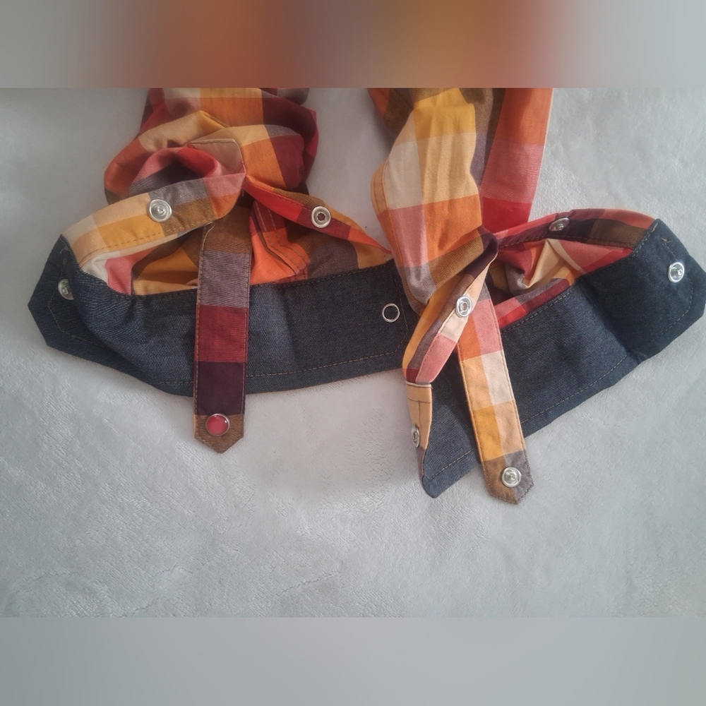 Platini Jeans Cougar Button Up Shirt Womens Multicolor Plaid Western Cowgirl M - Picture 9 of 15